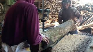 Woodworking !! Bansaw kayu jabon Skill tinggi