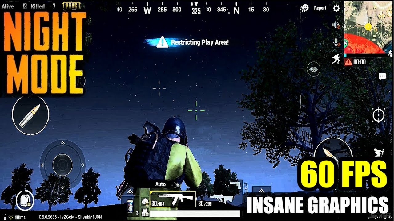 "NIGHT MODE"!! PUBG MOBILE 0.9 Gameplay I HDR 60fps ULTRA Graphics