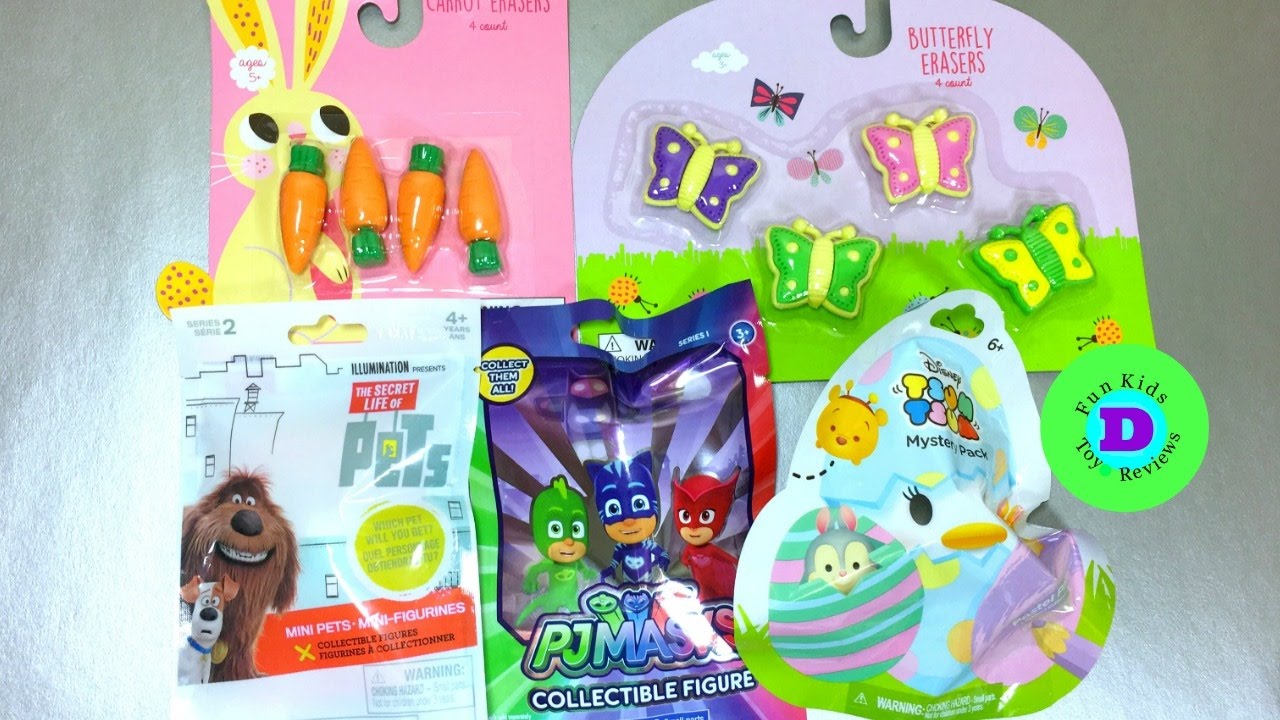 PJ MASKS blind bags The Secret Life of Pets TsumTsum and fun collectible Eraser