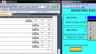 DATA INSERT INTO DATA TABLE IN MITSUBISHI PLC