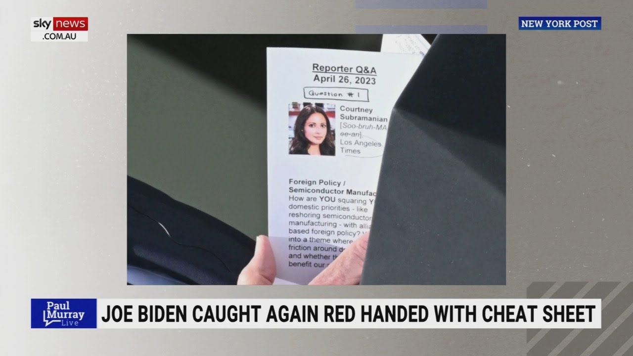 Joe Biden caught red handed with journalist question cheat sheet - YouTube