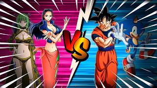 Goku and Sonic VS Nico Robin and Brandish Sprite Animation