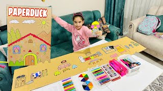 KARTONDAN KOCAMAN PAPER DUCK EVİ YAPIYORUZ  PAPER DUCK HOUSE MAKE 