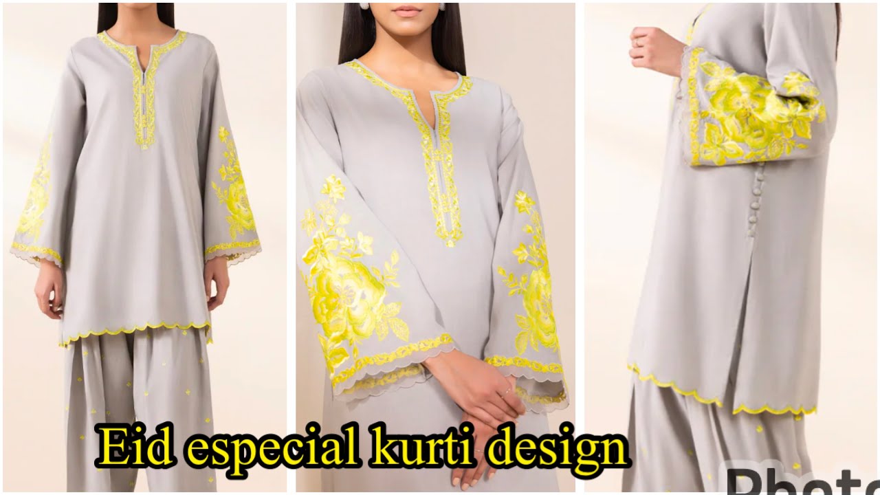 How To Design Solid Kurti کرتی With Elegance For Eid | Eid Special Kurti Design With Side Buttons