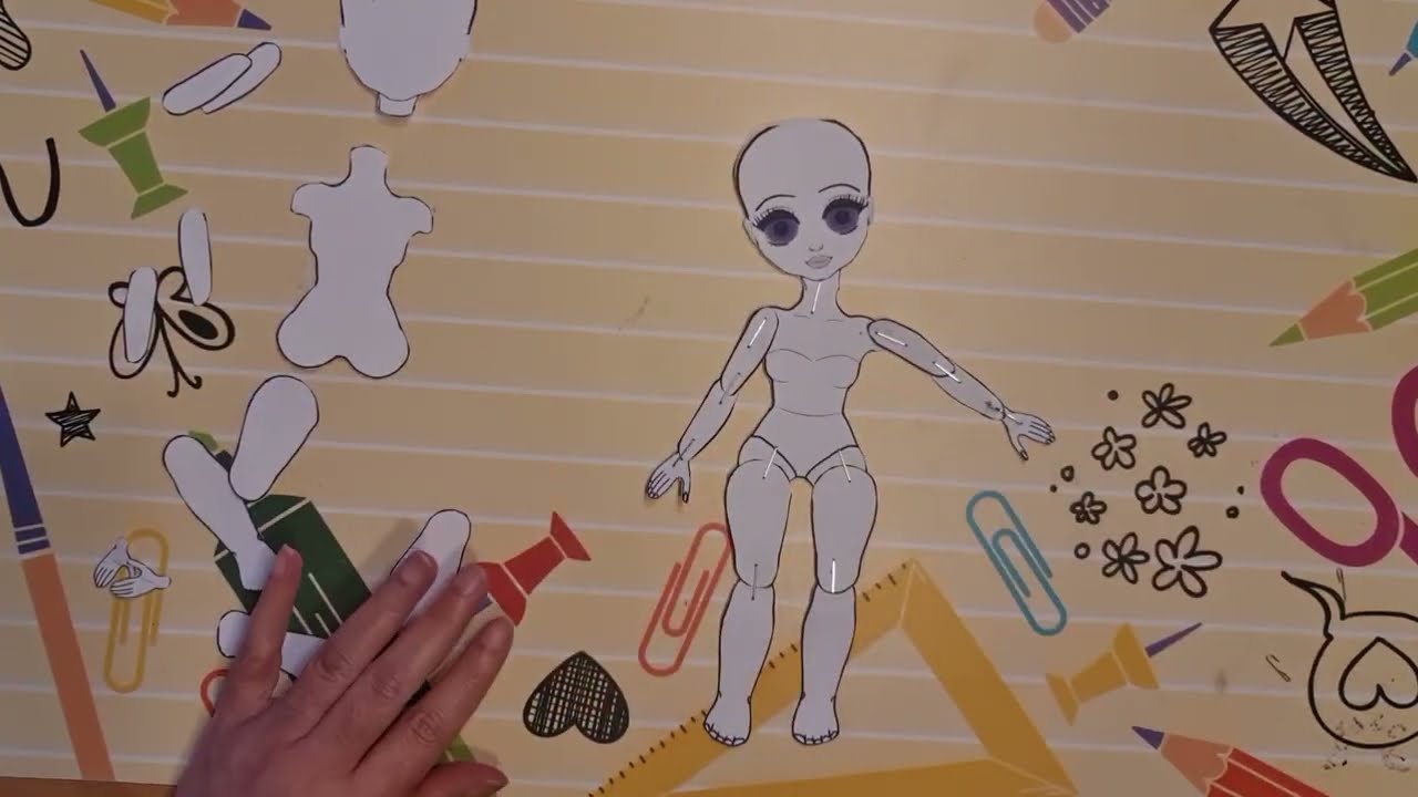 Tutorial de cómo hacer una muñeca de papel que se mueve. Muñeca