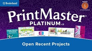 Open a Recent Project using PrintMaster 8