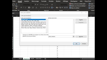 Liste personnalisée dans Excel, c