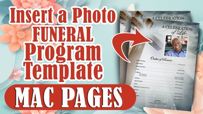 Insert a Photo MAC PAGES - Funeral Program Template - YouTube insert-a-photo-mac-pages-funeral-program-template-youtube