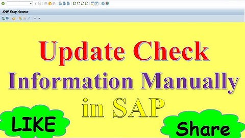 How to update Check information manually in SAP