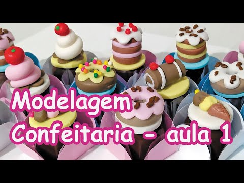 Tema confeitaria em pasta americana, modelagem Confeitaria - aula 1 @DeliciasCaseirasOsasco