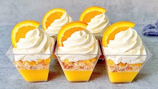 Orange no bake dessert cups. It will melt in your mouth! Easy and Yummy!