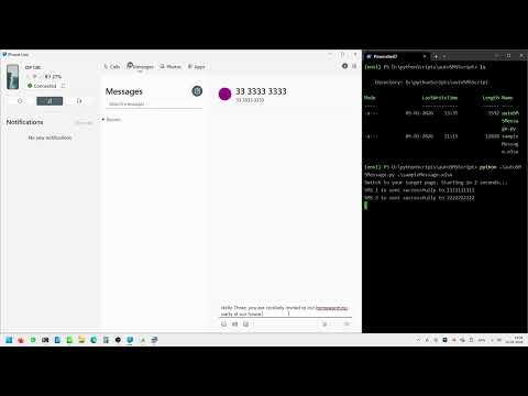 Sending 100 sms automatically using python and Microsoft Phone Link