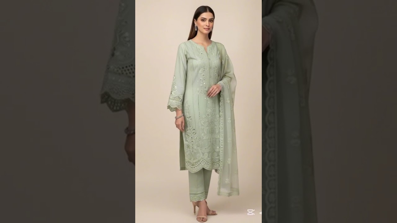 Light Mint Green Arabic Lawn Suit | Khaddi Net Dupatta | Loxlook Luxury Unstitched Collection 2025