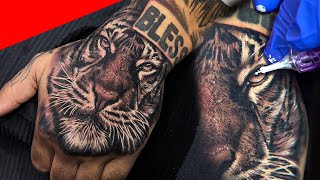 TATUANDO TIGRE NA MAO - TYGER HAND