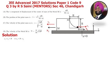 JEE Advanced 2017 Solutions Paper 1 Code 9 Q 3