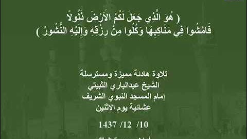 تلاوة هادئة من سورة الملك - الشيخ عبدالباري الثبيتي