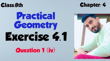 class 8th chapter 04 ex. 4.1 q1(iv) |practical Geometry| Ncert | jkbose|