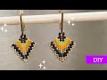 DIY beaded earrings tutorials Серьги из бисера Мастер класс - Давай порукоделим