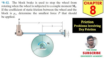 8-12 Friction - Chapter 8 | Hibbeler Statics 14th ed | Engineers Academy