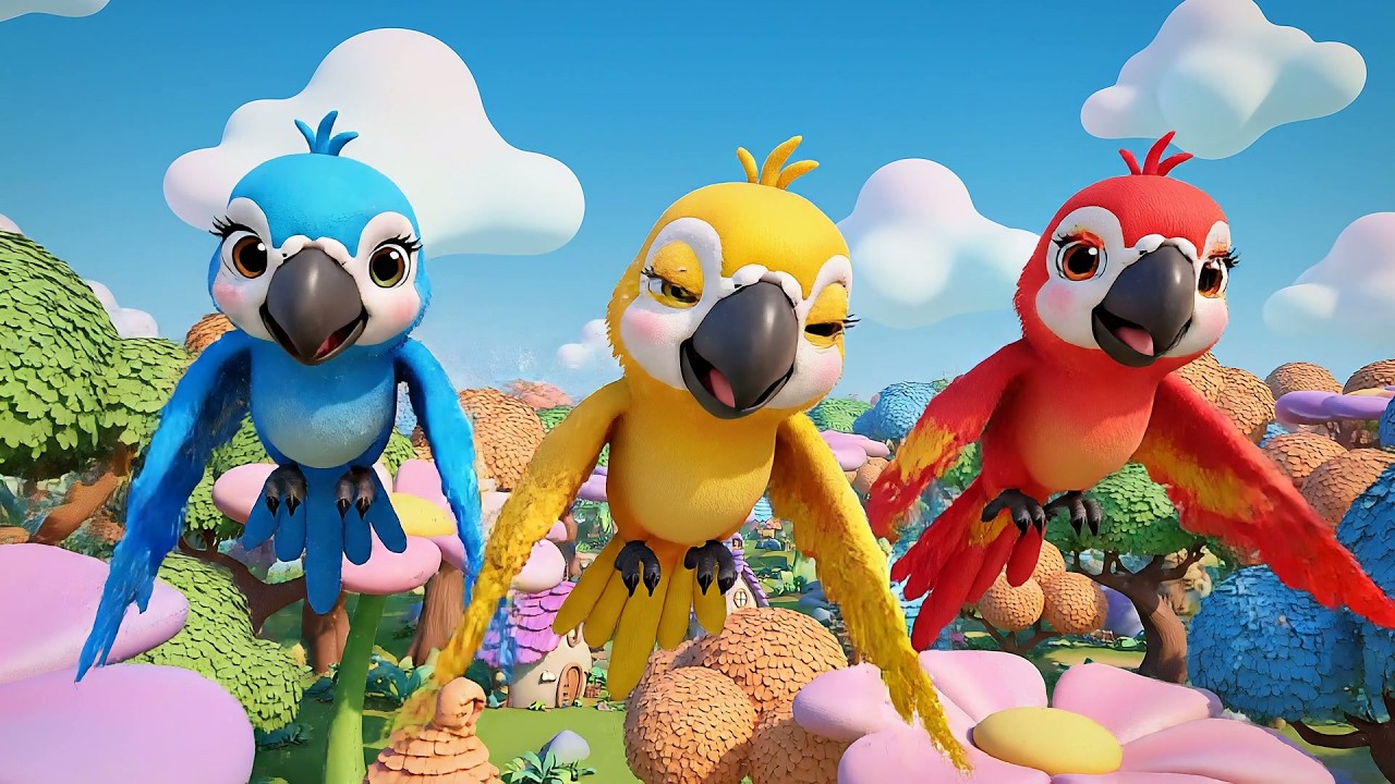 Squawk Squawk Five Colorful Macaws Squawk Squawk Squawk | Learning Colors & Bird ...