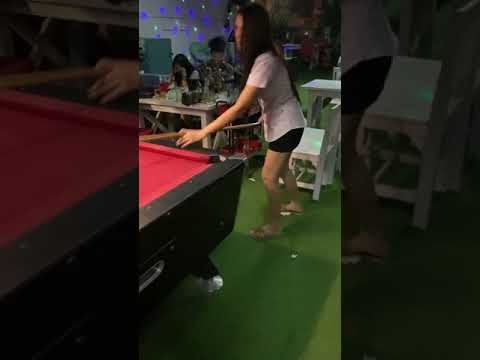 Thai student girl ply pool