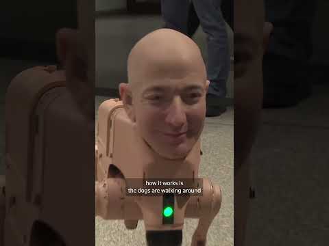 Perros robóticos con rostros de magnates tecnológicos se exhiben en Berlín