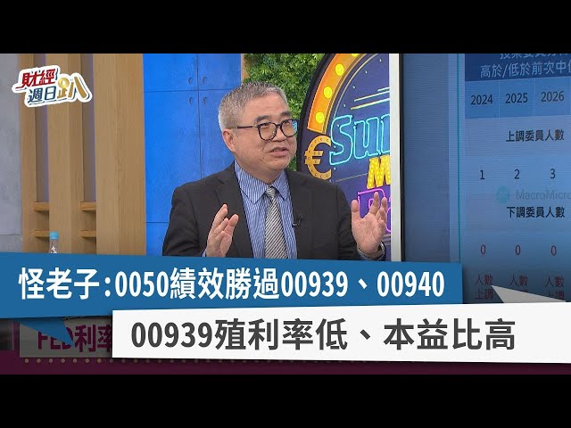 【財經週日趴】怪老子:0050績效勝過00939、00940 00939殖利率低、本益比高 2024.03.31