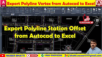 Export Polyline Vertex from Autocad to Excel | How to Export AutoCAD Polyline Coordinates to Excel
