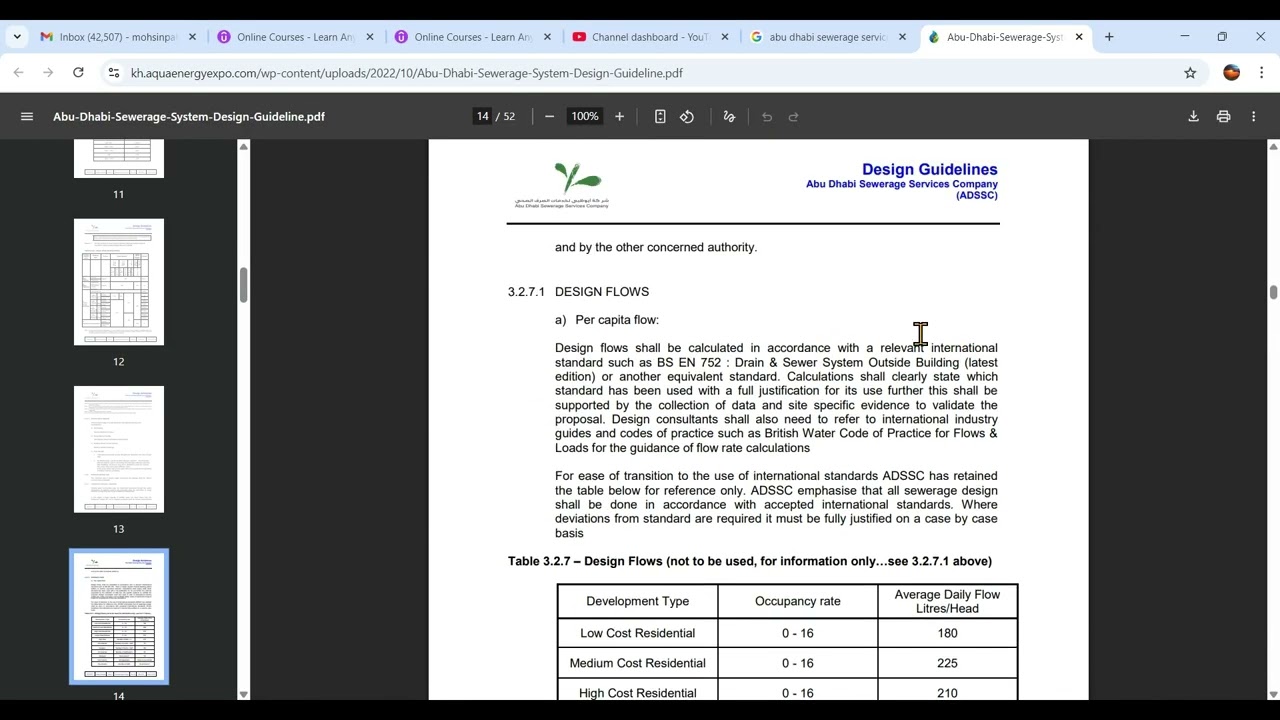 Introduction of ADSSC Guidelines for Sewerage Design in UAE