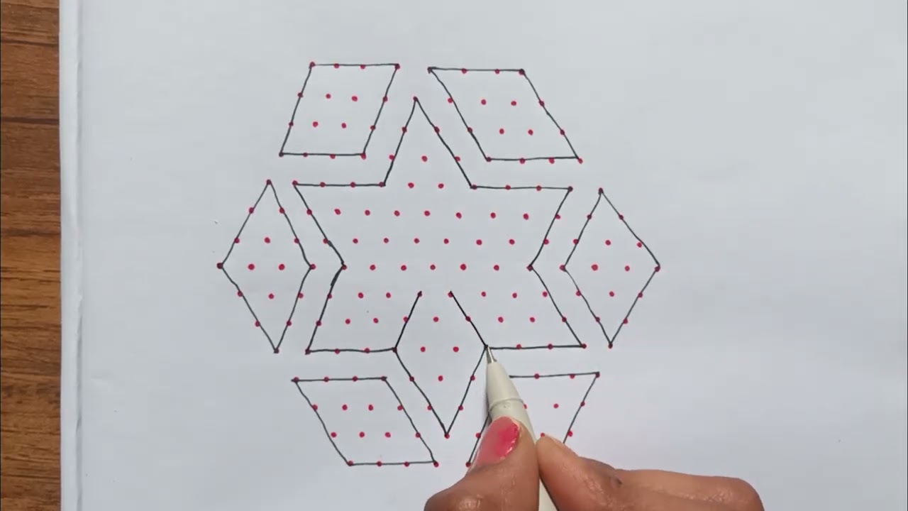 🌺🪷घराची शोभा वाढवणारी 15×8 रांगोळी🪷🌺#satisfyingvideo #dotsrangoli #explore #youtube #indianart 