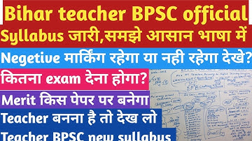 Bihar teacher vacancy Syllabus | Bihar bpsc teacher exam syllabus | Bihar tet exam syllabus 2023