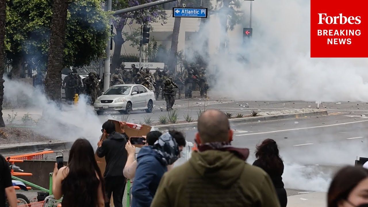 RAW VIDEO: Demonstrators Clash With ICE Agents In Paramount, California