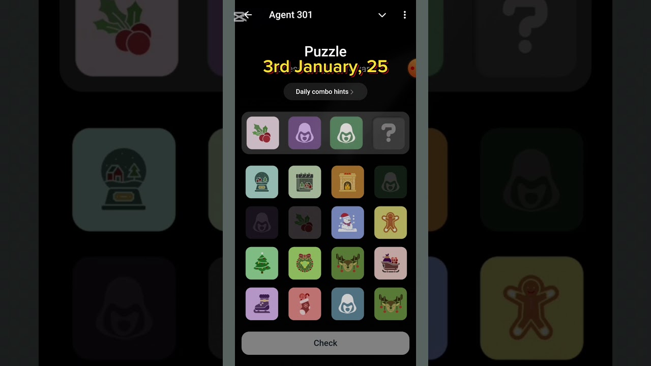 Agent 301 puzzle Daily Combo | 3 January | Agent 301 daily Puzzle combo |
