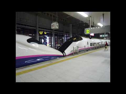 東北新幹線　E2系　大宮到着放送　はやて17号八戸行きと、こまち17号秋田行き　NRE車内販売アナウンス　VVVFインバーター　2003/03/09