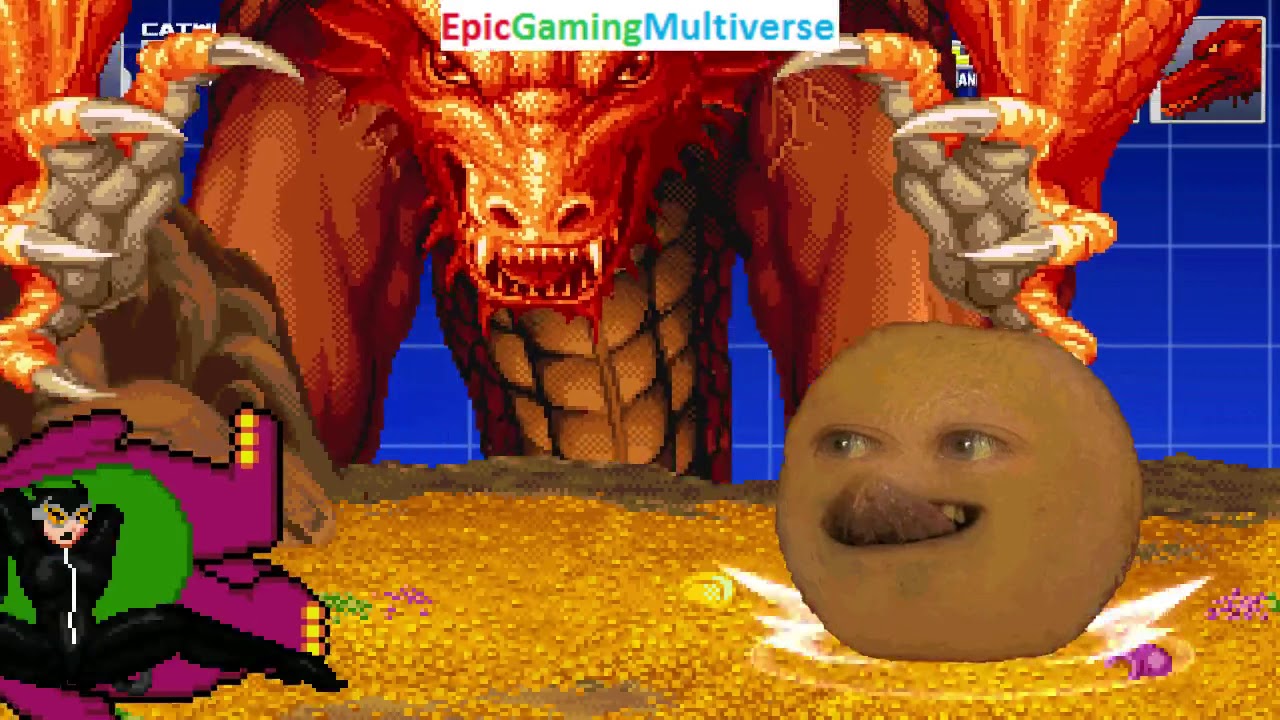 Barney The Dinosaur And Catwoman VS Red Dragon And Annoying Orange In A MUGEN Match / Battle / Fight