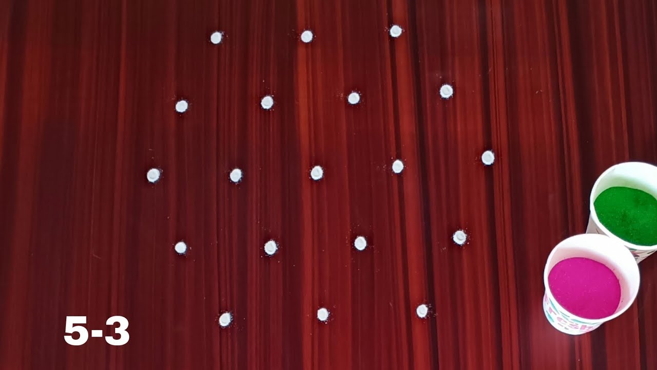 2 தை மாத கோலங்கள். simple dot kolam designs for beginners. Appartment rangoli. @Artsofnila