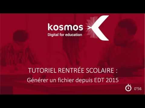 ENT K-d'école : comment générer un fichier depuis la solution EDT 2015 ?