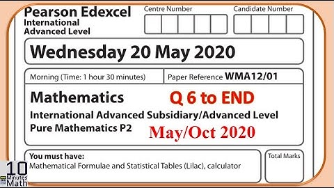 IAL Pure Math P2\June/October\2020\2