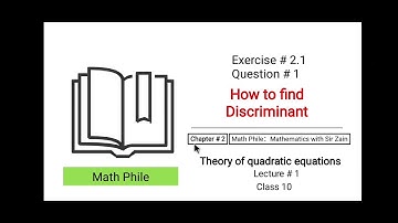 How to find Discriminant in Urdu/hindi,Class 10 Mathematics Exercise # 2.1, Question #1