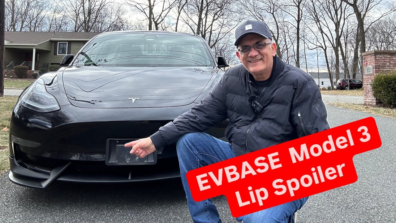 EVBASE Tesla Model 3 Front Lip Spoiler, 20 min Install - YouTube