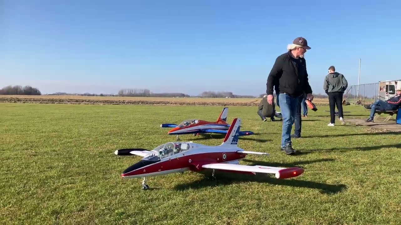 2x Horizon Hobby MB-339 in flight