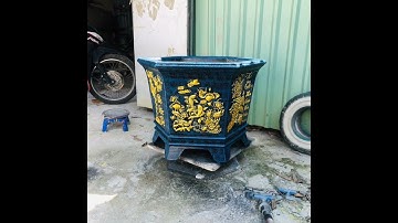 Lục giác 60cm mẫu mới .lên màu quá đẹp #chậu cảnh#chậu xi măng đẹp