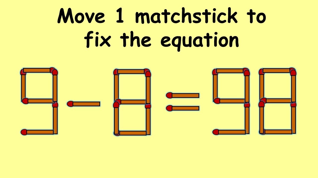 Brain Test: 6-6=8 Move 1 Matchstick To Fix The Equation