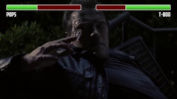 Pops vs T800 Terminator WITH HEALTHBARS  First Fight  HD  Terminator Genisys