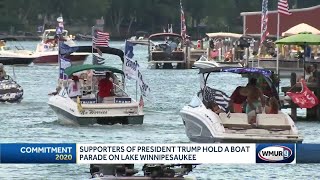 Supporters of President Trump hold boat parade on Lake Winnipesaukee