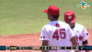 20140612-1 爆米花 威達vs綺麗 5上 威達余賢明繞壘企圖太明顯 再回頭已經來不及了