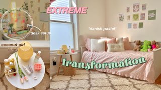 EXTREME room transformation + tour | aesthetic, danish pastel, coconut girl, Pinterest inspired