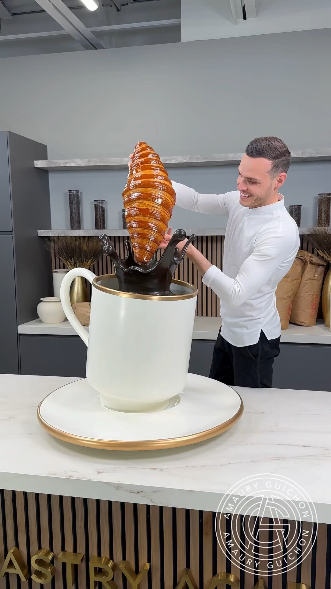 Giant Chocolate Espresso Cup! ☕️ This should get me through the morning! #amauryguichon #chocolate