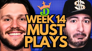 NFL DFS Week 14 MUST PLAYS (DraftKings Highest ROI Lineups!) | NFL DFS Picks + 2025 Fantasy Football