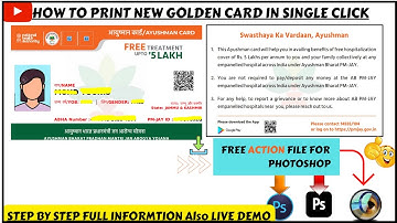 How to Print Ayushman Card in Photoshop Single Click Action 2022 | Bis2.0 | pmjay setu